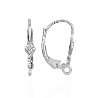 ITI NYC Leverback with Fleur-de-Lis Design and Ring (20 x 13 mm)