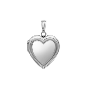 ITI NYC Embossed Heart Locket in Sterling Silver with Optional Engraving (28 x 19 mm)
