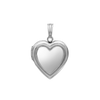 Embossed Heart Locket in Sterling Silver with Optional Engraving (15 mm - 19 mm)