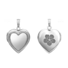 Embossed Heart Locket in Sterling Silver with Optional Engraving (15 mm - 19 mm)