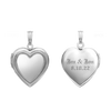 Embossed Heart Locket in Sterling Silver with Optional Engraving (15 mm - 19 mm)