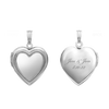 Embossed Heart Locket in Sterling Silver with Optional Engraving (15 mm - 19 mm)