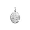 Hand Engraved Design Oval Locket in Sterling Silver with Optional Engraving (25 x 20 mm)