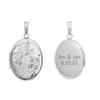 Hand Engraved Design Oval Locket in Sterling Silver with Optional Engraving (25 x 20 mm)