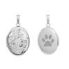 Hand Engraved Design Oval Locket in Sterling Silver with Optional Engraving (25 x 20 mm)