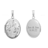 Hand Engraved Design Oval Locket in Sterling Silver with Optional Engraving (25 x 20 mm)
