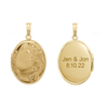Hand Engraved Design Oval Locket in 14K Gold Filled with Optional Engraving (25 x 20 mm)