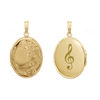 Hand Engraved Design Oval Locket in 14K Gold Filled with Optional Engraving (25 x 20 mm)