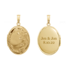 Hand Engraved Design Oval Locket in 14K Gold Filled with Optional Engraving (25 x 20 mm)