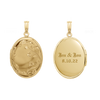 Hand Engraved Design Oval Locket in 14K Gold Filled with Optional Engraving (25 x 20 mm)