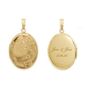 Hand Engraved Design Oval Locket in 14K Gold Filled with Optional Engraving (25 x 20 mm)