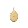 Oval Locket with Diamonds and Filigree Etching in 14K Gold Filled with Optional Engraving (25 x 20 mm)