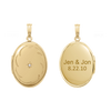 Oval Locket with Diamonds and Filigree Etching in 14K Gold Filled with Optional Engraving (25 x 20 mm)