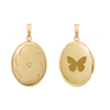 Oval Locket with Diamonds and Filigree Etching in 14K Gold Filled with Optional Engraving (25 x 20 mm)
