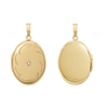 Oval Locket with Diamonds and Filigree Etching in 14K Gold Filled with Optional Engraving (25 x 20 mm)