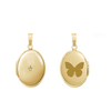 Oval Locket with Diamonds in 14K Gold with Optional Engraving (20 x 11 mm - 24 x 14 mm)