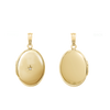 Oval Locket with Diamonds in 14K Gold with Optional Engraving (20 x 11 mm - 24 x 14 mm)