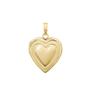 ITI NYC Special Order Only: Embossed Heart Locket in 14K Gold (22 x 15 mm)