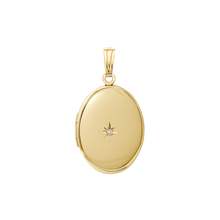 Load image into Gallery viewer, ITI NYC Oval Locket with Diamonds in 14K Gold Filled with Optional Engraving (30 x 16 mm - 38 x 23 mm)
