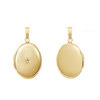 Oval Locket with Diamonds in 14K Gold Filled with Optional Engraving (21 x 16 mm - 29 x 23 mm)