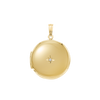ITI NYC Round Locket with Diamonds in 14K Yellow Gold Optional Engraving (27 x 19 mm)