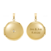 Round Locket with Diamonds in 14K Yellow Gold Optional Engraving (19 mm)