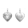 ITI NYC Hand Engraved Design Heart Locket in Sterling Silver with Optional Engraving (22 x 15 mm)