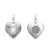 ITI NYC Hand Engraved Design Heart Locket in Sterling Silver with Optional Engraving (22 x 15 mm)