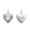 ITI NYC Hand Engraved Design Heart Locket in Sterling Silver with Optional Engraving (22 x 15 mm)