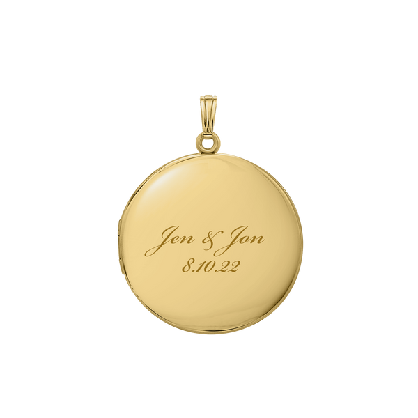 Plain Round Locket in 14K Gold Filled with Optional Engraving (13 mm - 32 mm)