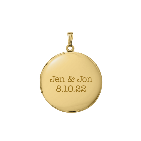 Plain Round Locket in 14K Gold Filled with Optional Engraving (13 mm - 32 mm)