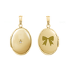Oval Locket with Diamonds in 14K Gold Filled with Optional Engraving (21 x 16 mm - 29 x 23 mm)