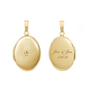 Oval Locket with Diamonds in 14K Gold Filled with Optional Engraving (21 x 16 mm - 29 x 23 mm)