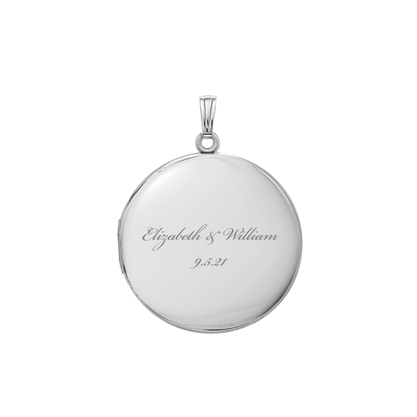 Plain Round Locket in Sterling Silver with Optional Engraving (13 mm - 32 mm)