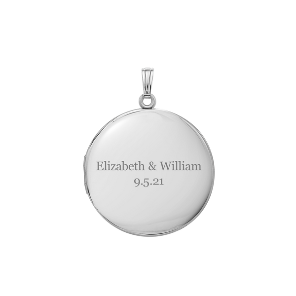 ITI NYC Plain Round Locket in Sterling Silver with Optional Engraving (20 x 14 mm - 42 x 32 mm)