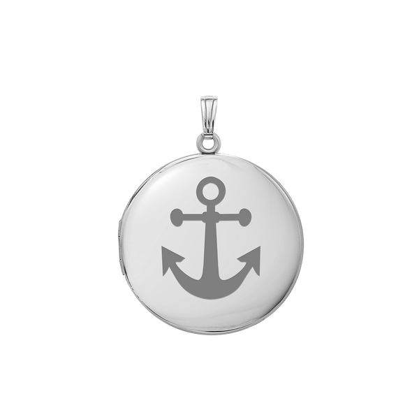 ITI NYC Plain Round Locket in Sterling Silver with Optional Engraving (20 x 14 mm - 42 x 32 mm)