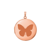 Plain Round Locket in Sterling Silver 18K Pink Gold Finish with Optional Engraving (13 mm - 32 mm)