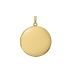 Plain Round Locket in Sterling Silver 18K Yellow Gold Finish with Optional Engraving (13 mm - 32 mm)
