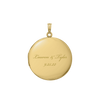 Plain Round Locket in Sterling Silver 18K Yellow Gold Finish with Optional Engraving (13 mm - 32 mm)