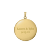 Plain Round Locket in Sterling Silver 18K Yellow Gold Finish with Optional Engraving (13 mm - 32 mm)