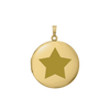 Plain Round Locket in Sterling Silver 18K Yellow Gold Finish with Optional Engraving (13 mm - 32 mm)