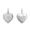 Embossed Engraved Design Heart Locket in Sterling Silver with Optional Engraving (19 mm)
