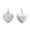 ITI NYC Embossed Engraved Design Heart Locket in Sterling Silver with Optional Engraving (29 x 19 mm)