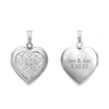 ITI NYC Embossed Engraved Design Heart Locket in Sterling Silver with Optional Engraving (29 x 19 mm)