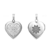 Embossed Engraved Design Heart Locket in Sterling Silver with Optional Engraving (19 mm)