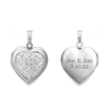 Embossed Engraved Design Heart Locket in Sterling Silver with Optional Engraving (19 mm)