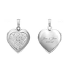 Embossed Engraved Design Heart Locket in Sterling Silver with Optional Engraving (19 mm)
