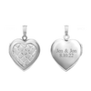 ITI NYC Embossed Engraved Design Heart Locket in Sterling Silver with Optional Engraving (29 x 19 mm)