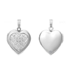 ITI NYC Embossed Engraved Design Heart Locket in Sterling Silver with Optional Engraving (29 x 19 mm)