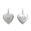 Mother Engraved Design of Pearl Heart Locket in Sterling Silver with Optional Engraving (19 mm)